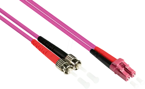 GC LW-801LT4 - Patchkabel LWL Duplex OM4 50/125µ LC/ST, 1 m, violett