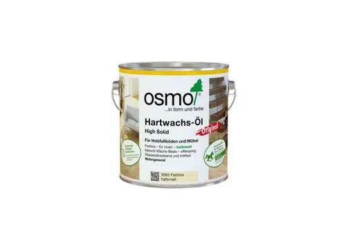 Osmo Hartwachs-Öl Original Farblos Halbmatt 2,50 l - Osmo Hartwachs-Öl für Holzoberflächen, schützt und pflegt mit natürlichem Finish und hervorragender Wasserabweisung - ideal für Möbel und Fußböden.