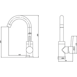 Gold Gebürstete Waschbeckenarmatur mit Schwenkauslauf in gold von Aloni