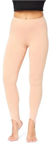 Bellivalini Damen Thermo Leggings Gefüttert mit Fußschlaufe für Winter Warme Apre Ski BLV50-321 (Hautfarben, S)