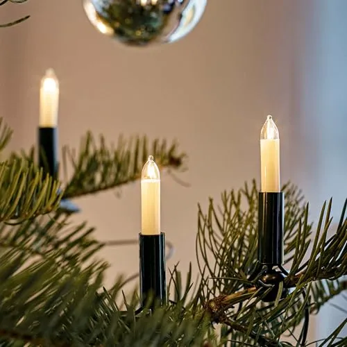 hellum Lichterkette Weihnachtsbaum, Made in Germany, 15 warmweiße Kerzen