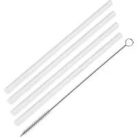 Fackelmann Strohhalm, Mehrweg, Glas, 5-teilig 54845