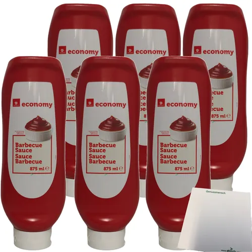 Economy Barbecue-Sauce 6er Pack 6x875ml Flasche + usy Block