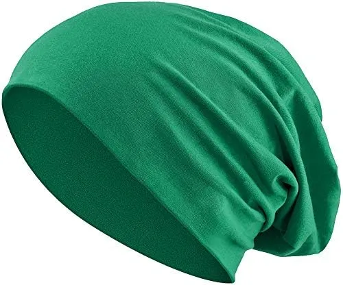 Balinco Jersey-Baumwolle Beanie für Herren & Damen – Unisex Weiche Stretch-Strickmütze, Leichte Ganzjahres Kopfbedeckung, Bequeme Alltags-Outdoor-Mütze, Pflegeleicht, Einheitsgröße (Dark Green)