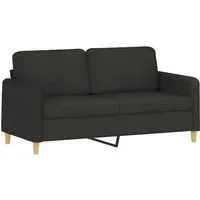 vidaXL 2-Sitzer-Sofa Schwarz 140 cm - Sofa in modernem Design, ideal zum Entspannen oder Plaudern. Strapazierfähiger Stoff und robustes Metallgestell sorgen für Langlebigkeit und Komfort. Perfekt für jedes Zuhause!
