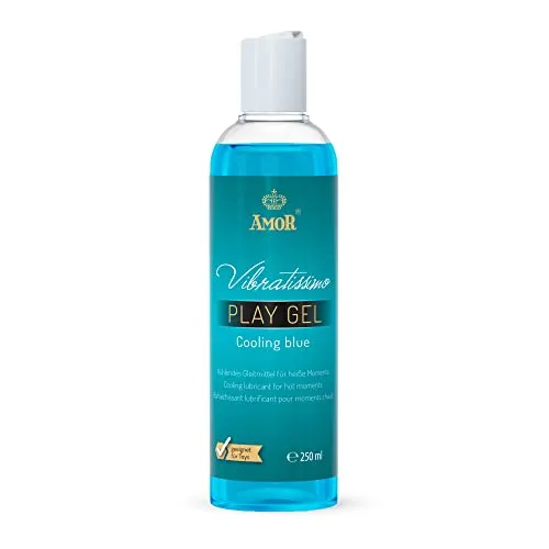 Vibratissimo Play Gel Cooling blue 250 ml | Gleitmittel kühlend | Lubricant Gel für Silikon Toys & Latexkondome geeignet