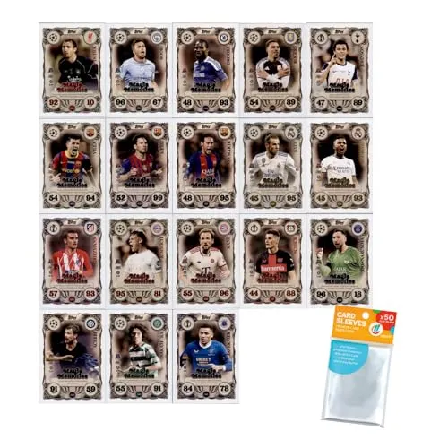 Bundle mit Topps Match Attax Champions League 2025/26 Trading Cards + Exklusive Collect-it Hüllen (Alle 18 Magic Memories Karten)
