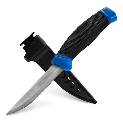 Pro Tackle Angelmesser inklusive Messerscheide aus Kunststoff mit Gürtelclip