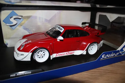 Porsche 911 RWB RAUH Welt Bodykit Porco Rosso 2020 - Modellauto 1:18 - Modellauto im Maßstab 1:18, detailgetreu mit öffnenden Türen und hochwertigem Die-Cast-Material. Ideal für Sammler und Porsche-Fans!
