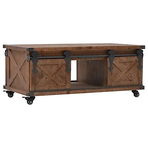 vidaXL Tannenholz Massiv Couchtisch – Vintage Beistelltisch für Ihr Wohnzimmer - Beistelltisch fürs Wohnzimmer, aus massivem Tannenholz gefertigt, bietet Vintage-Charme und viel Stauraum für Ihre Dekoration.