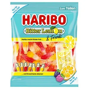 HARIBO Bitter Lemon & Friends Fruchtgummi 160 g - Fruchtgummis mit erfrischenden Geschmacksrichtungen: Bitter Lemon, Bitter Orange und Bitter Wildberry - ideal für sonnige Tage und perfekte Snacks für unterwegs.