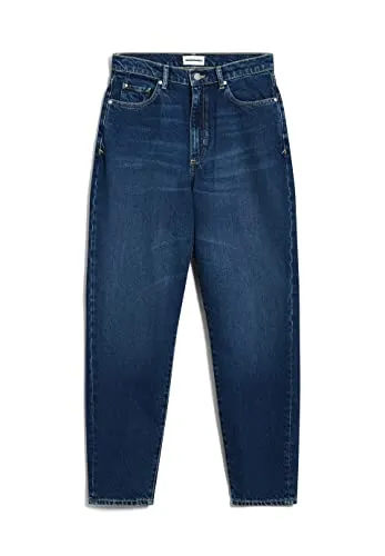 ARMEDANGELS Damen Jeans Mom Fit High Waist Ankle MAIRAA Wavy Blue - Trendige Mom Fit Jeans aus 100% recycelter Baumwolle, ideal für einen lässigen Look und hohen Tragekomfort. Perfekt für jeden Anlass!