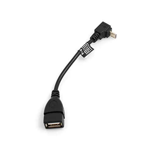 System-S Micro USB (Male) 90° Grad abwärts Winkel Kabel auf USB Typ A (Female) Adapter Kabel 13 cm OTG