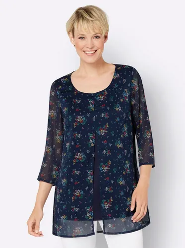 Sieh an! Klassische Bluse Longbluse 3/4-Arm