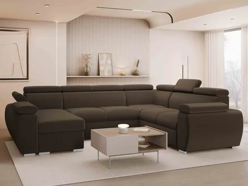 Mirjan24 Wohnlandschaft Braun – Vielseitiges Ecksofa mit Schlaffunktion - Stilvolles Ecksofa in Braun mit praktischer Schlaffunktion und zwei Bettkästen. Ideal für gemütliche Wohnräume, bietet es Komfort und Platz für Gäste.
