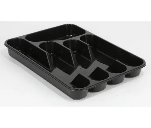 BURI Besteckkasten Besteckkasten schwarz Besteckeinteiler Besteckbox Besteckeinsatz