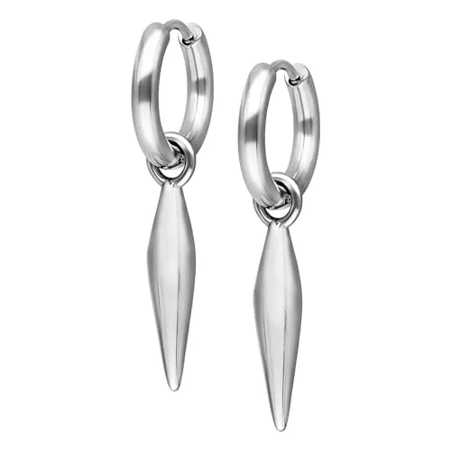 Wildcat Ohrringe - Little Bullet Hoops - Creolen aus Edelstahl mit Anhänger - wasserfest, langlebig, hautverträglich - silber