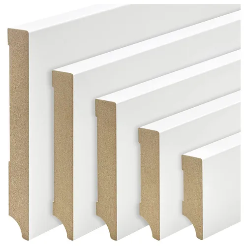 REESE | Weiße Sockelleisten | Weimarer Profil | MDF | [SPARPAKET]