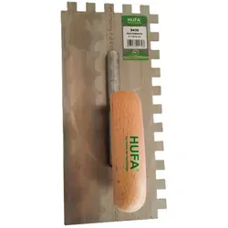 Hufa Glättekelle Stahl Holzgriff 280mm x 130mm 12x12mm gezahnt