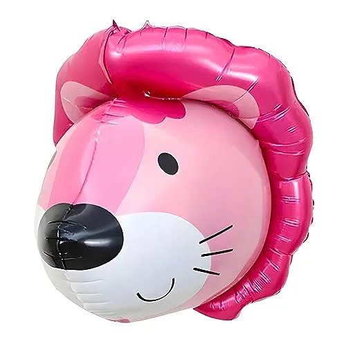 Großer Folienballon in Form eines rosa Löwen, ca. 72 * 58cm - Perfekt für Kindergeburtstage, Baby-Duschen, Tier-Themen-Partys, Dekorationen, Geschenke, Überraschungen und Spielzeug