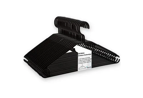 Centi Mehrfach-Kleiderbügel Schwarze Kleiderbügel drehbarer Haken rutschfest, platzsparend Länge ca. 41 cm