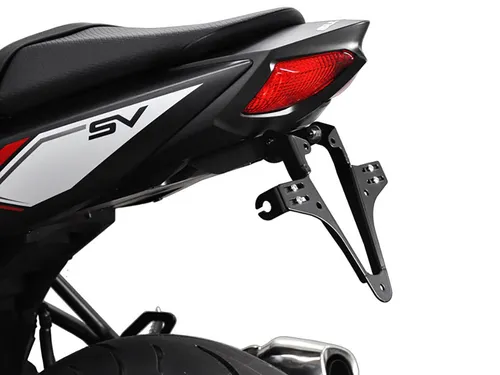 ZIEGER Kennzeichenhalter Basic für Suzuki SV 650 - Schwarz - Motorradzubehör mit modellspezifischer Adapterplatte und umfassendem Montageset für einfache Installation und sicheren Halt.