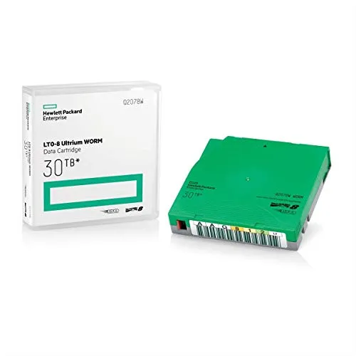 HPE LTO-8 Ultrium 30TB RW Library Pack 20 - Sonstige, bietet eine beeindruckende Speicherkapazität von bis zu 30 TB und ist mit AES 256-Bit-Verschlüsselung ausgestattet – ideal für sichere, geschäftskritische Datenspeicherung.