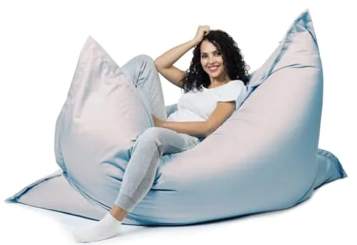 sunnypillow XL Sitzsack, Riesensitzsack Outdoor & Indoor 100 x 150 cm mit 140L Styropor Füllung Sessel für Kinder & Erwachsene Sitzkissen Sofa Beanbag viele Farben und Größen zur Auswahl Weiss
