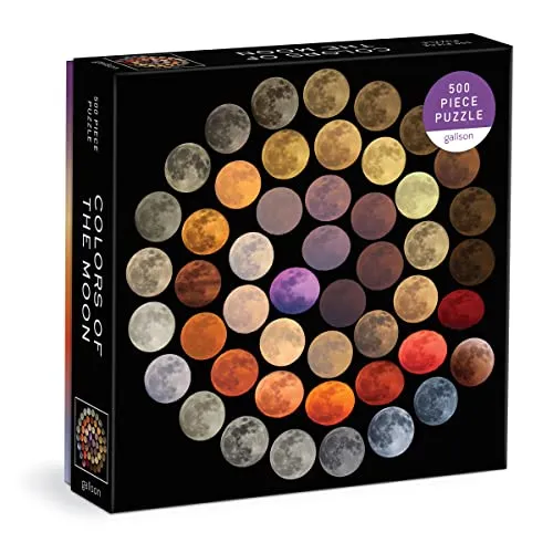 Galison 9780735374942 Colours of The Moon Jigsaw Puzzle, Multicoloured, 500 Pieces