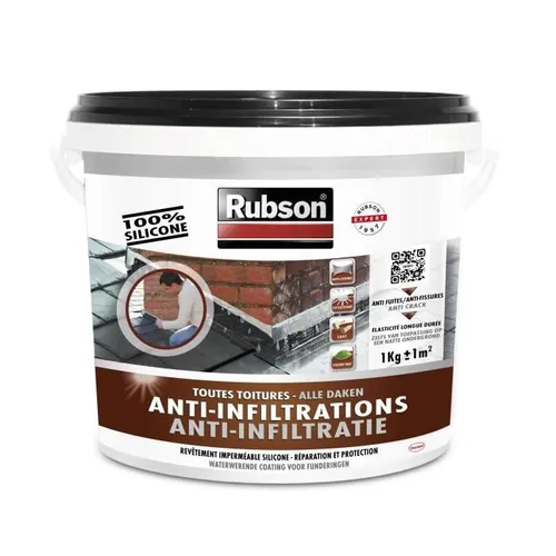 Rubson Rubson - Anti-Infiltrationskanne 1 kg - Langlebige Beschichtung und UV-beständig - Schwarz
