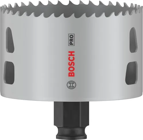 Bosch PRO Multi Material Power Change Plus Lochsäge Ø 79 mm - Lochsäge für Weichholz und Trockenbau, hält bis zu 2x länger als Standard-HSS M3, ideal für Elektriker und Installateure, präzise und robust mit Power Change Plus-Adapter.