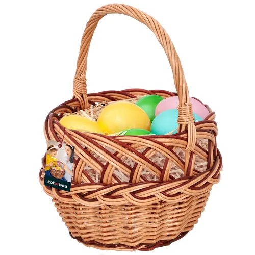 KOTARBAU® Weidenkorb mit Henkel Kinder Weidenkorb Ostern Körbchen Pilzkorb