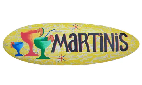 Tiki Bar Surfboard im Tiki Hawaii Look Deko zum Aufhängen Lounge Bar Kneipe