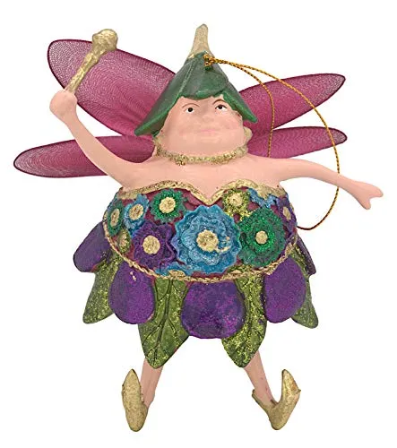 crafts & design Dicke Elfe, Fee, Deko Hänger, violett, grün, 15 cm