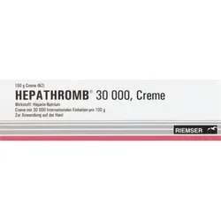 Hepathromb 30000 Creme 100 G - Hepathromb 30000 Creme zur Unterstützung der Pflege bei akuten Schwellungen nach Verletzungen, mit 30.000 internationalen Einheiten pro 100 g für einen gezielten Einsatz.