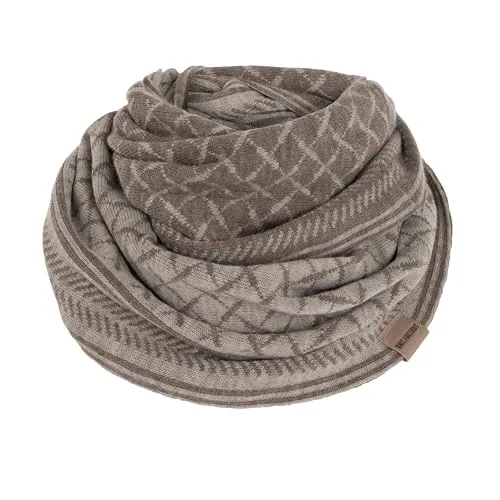 KNIT FACTORY - Dusk Loop Schal - Feingestrickter Schlauchschal - Herbst & Winter Essentials - Zeitloses Mode-Accessoire - Für Damen und Herren - Strickschal mit Wolle - Marron/Iced Clay