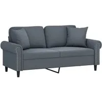 vidaXL 2-Sitzer-Sofa Dunkelgrau mit Zierkissen - Modernes 2-Sitzer-Sofa aus weichem Samt für ultimativen Komfort, inklusive dekorativer Zierkissen. Perfekt für entspannte Abende oder gesellige Runden.