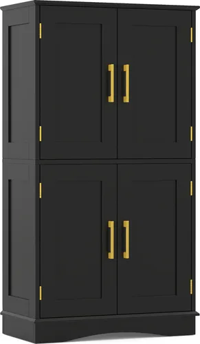 COSTWAY 110 cm Aufbewahrungsschrank aus Holz