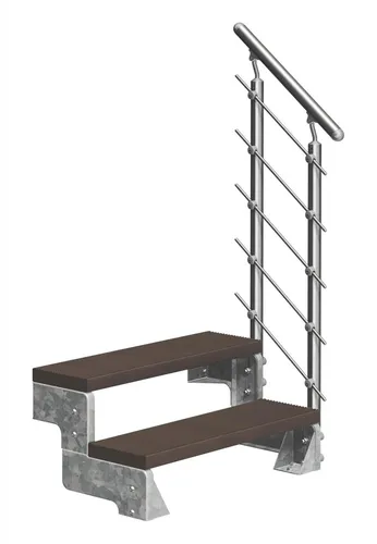 Dolle Außentreppe Gardentop mit Edelstahl-Geländer 80 cm von DOLLE