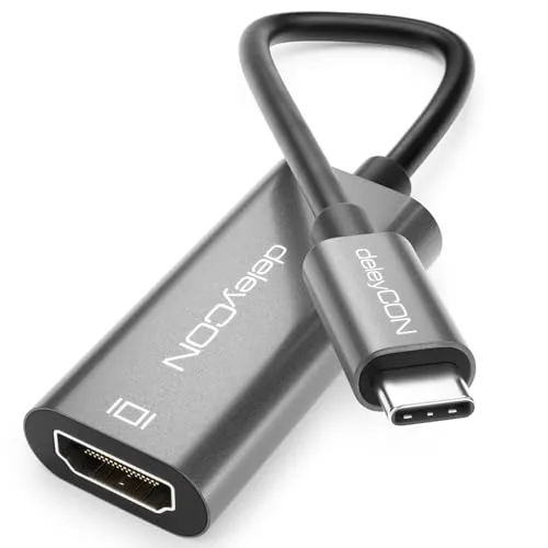 deleyCON 4K USB C auf HDMI Adapter aus Aluminium