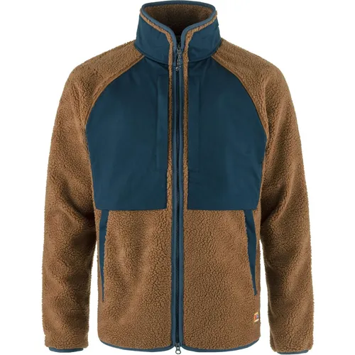 Fjällräven Vardag Pile Jacket M chestnut-navy (230-560) S - Funktionsjacken, warme und robuste Jacke aus hochflorigem Fleece, ideal für den Alltag im Freien und aus recyceltem Material für Nachhaltigkeit.