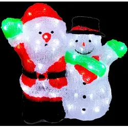 Acryl Weihnachtsmann + Schneemann 90 LEDs kaltweiß Außenbeleuchtung - Lampen für Innen- und Außenbereich, mit 90 kaltweißen LEDs sorgt diese Acryl-Dekoration für festliche Stimmung und bringt Ihren Garten zum Strahlen.