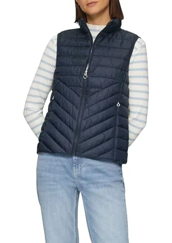 s.Oliver Steppweste mit Stehkragen - Blau L (40) - Funktionsjacke aus pflegeleichtem Steppmaterial, mit praktischen Reißverschlusstaschen und stylishem Stehkragen für einen modernen Look.