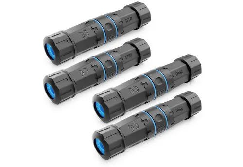 deleyCON 4x CAT6 Patchkabel Kupplung Outdoor IP68 von deleyCON