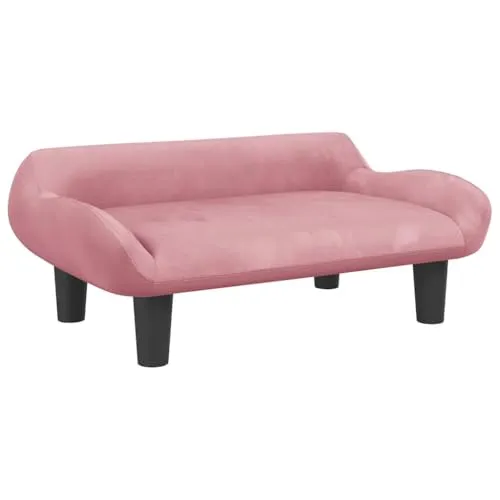 vidaXL Kindersofa - Rosa Samt Couch für Kinder - Sofas fürs Kinderzimmer, gemütliches Design mit runden Kanten und weichem Samt für maximalen Komfort und Sicherheit.