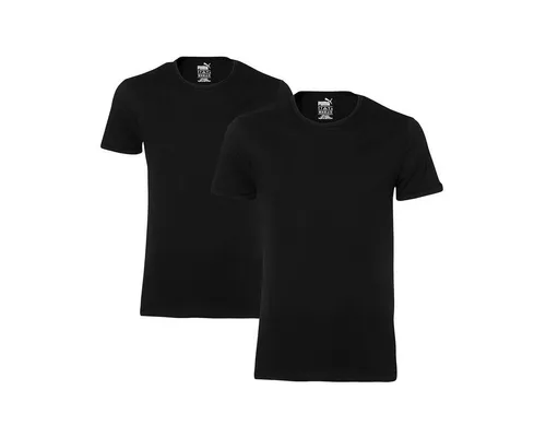 PUMA T-Shirt EVERYDAY CREW NECK TEE (2er Pack) schwarz S - Bequeme Kurzarm-Shirts aus 100% Baumwolle, ideal für den Alltag. Der klassische Rundhalsausschnitt und die körpernahe Passform sorgen für einen lässigen Look.