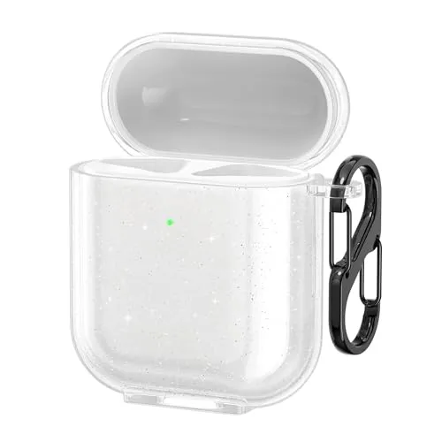 kwmobile Hülle kompatibel mit Apple Airpods 1 & 2 Hülle - Glitzer Case aus TPU Silikon - Kopfhörer Schutzhülle - Tasche in Transparent