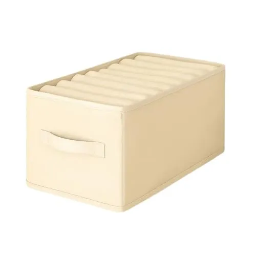 PRENDİ HOME Faltbare Kleideraufbewahrungsbox – Stoffbox mit Reißverschluss, Griffen und Deckel – Organizer für den Schrank – 42x35x23 cm
