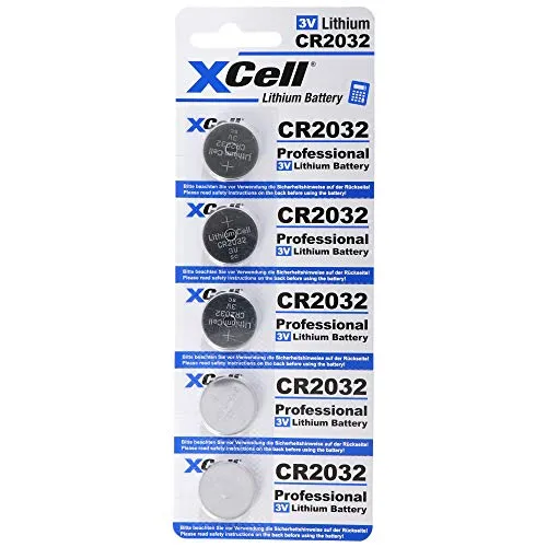 XCell 5er-Sparset CR2032 Lithium Batterie 3V, CR2032 Batterien im praktischen 5er Set