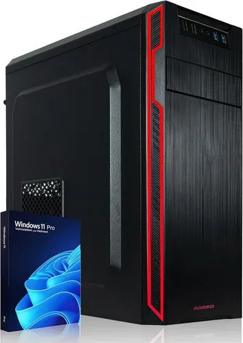 Greed® Silent GT - Office PC AMD Ryzen 5 5500GT + Computer für Büro & Home Office | 4,4 GHZ 32GB RAM/Arbeitsspeicher - 1TB SSD - WLAN inkl. Win 11 Pro